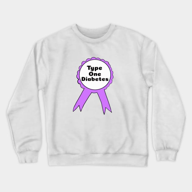 T1D Ribbon - Purple Crewneck Sweatshirt by CatGirl101